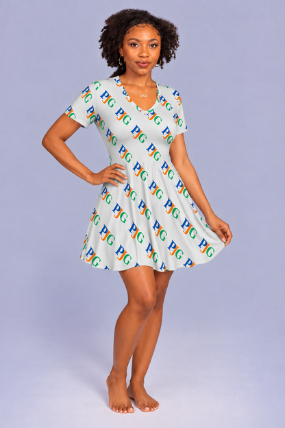 PJG Signature Lounge Dress — Heather Gray Multi