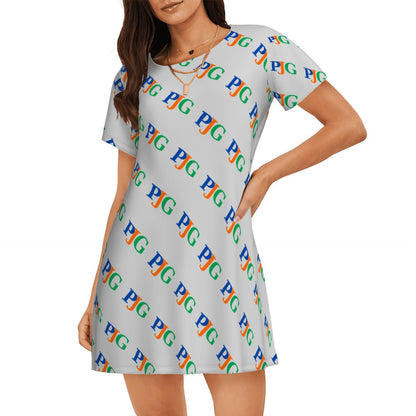 PJG Signature Lounge Dress — Heather Gray Multi